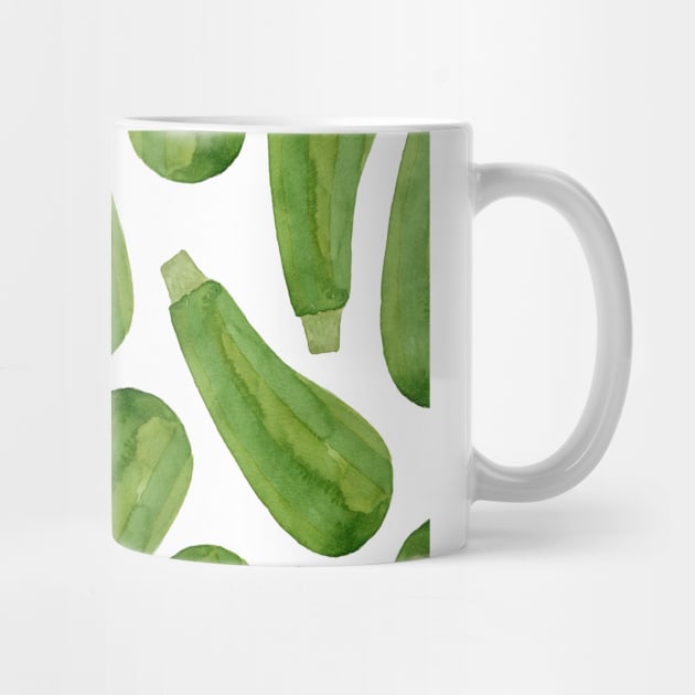 Green watercolor zucchini pattern by vadimfromm